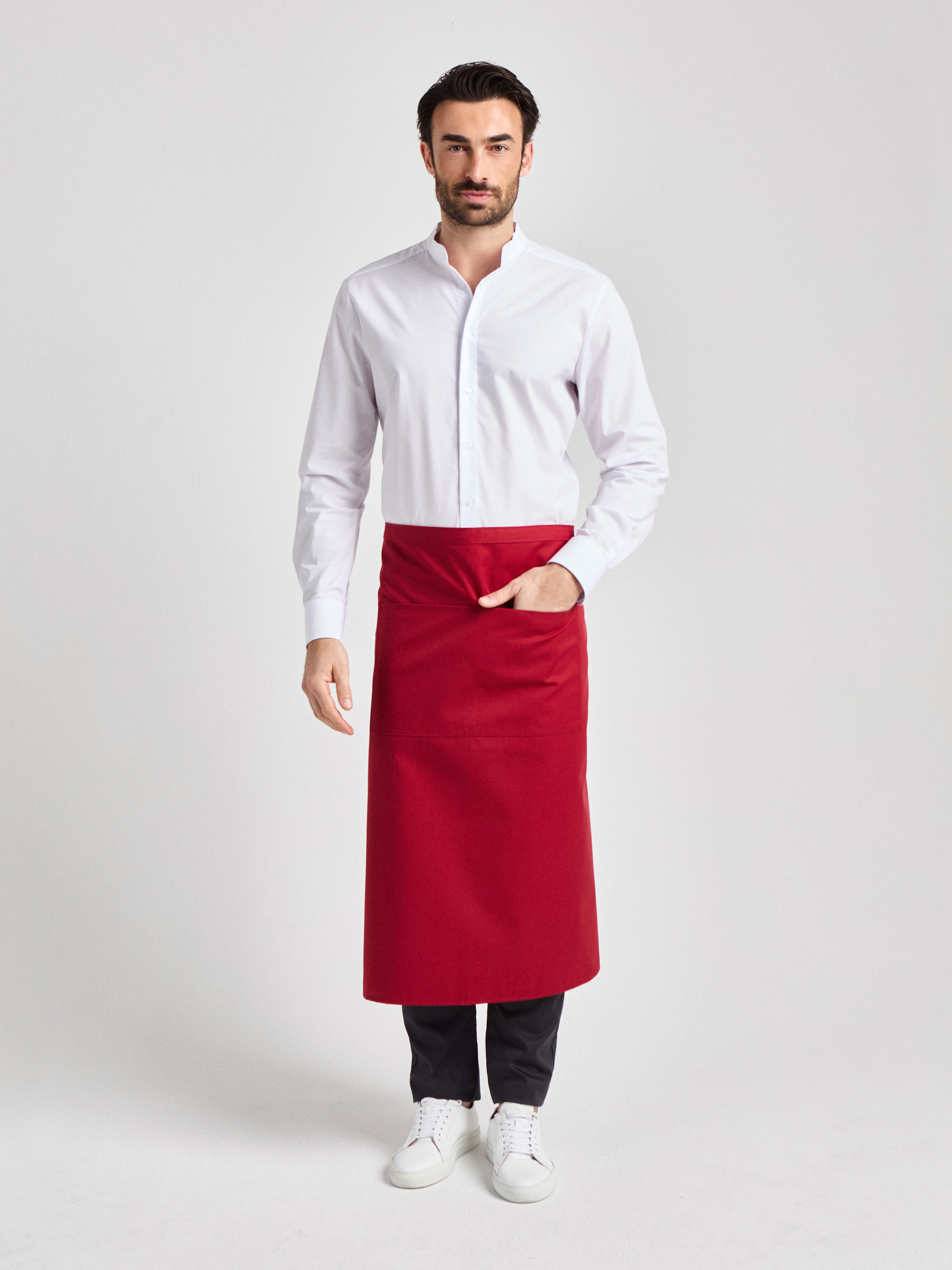 Roma Classic Bag 80 x 100 - Bistroschürze mit Tasche - rot